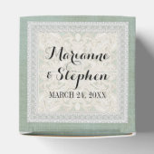 Ontvanger Rustic Lace w Aged Linen Bedankdoosjes (Bovenkant)