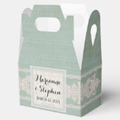 Ontvanger Rustic Lace w Aged  Linen Bedankdoosjes (Geopend)