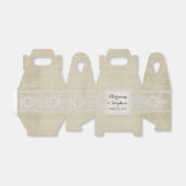 Ontvanger Rustic Lace w Aged  Linen Bedankdoosjes (Uitgevouwen)