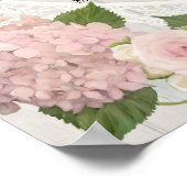 Ontvanger Schema Roze Hydrangea Houtkant Poster (Hoek)