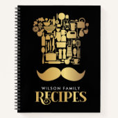 Ontvanger van de elegante zwarte & goudfamilie notitieboek (Voorkant)