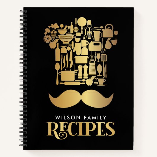 Ontvanger van de elegante zwarte & goudfamilie notitieboek (Voorkant)