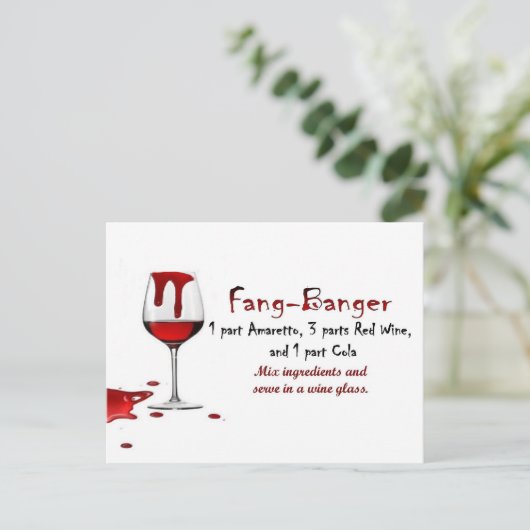 Ontvanger van Drink Fang-Banger Briefkaart (Staand voorkant)