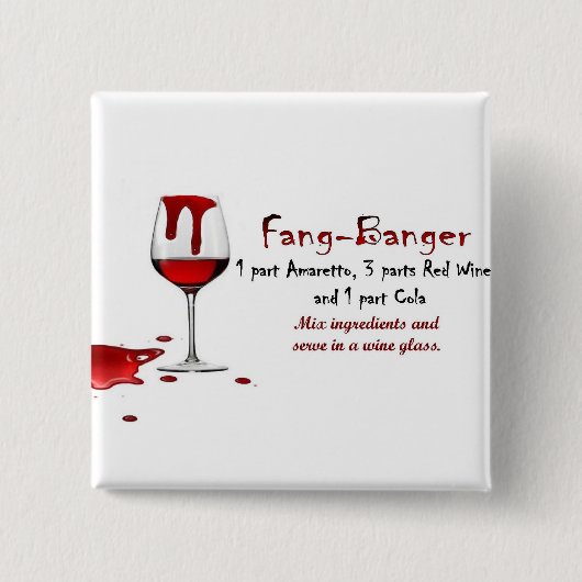 Ontvanger van Drink Fang-Banger Vierkante Button 5,1 Cm (Voorkant)