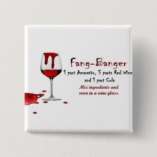 Ontvanger van Drink Fang-Banger Vierkante Button 5,1 Cm