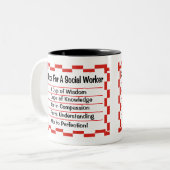 Ontvanger van een sociaal werker tweekleurige koffiemok (Voorkant links)