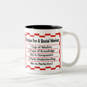 Ontvanger van een sociaal werker tweekleurige koffiemok