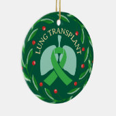 Ontvanger van longtransplantatie aangepaste kerst keramisch ornament (Rechts)