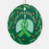 Ontvanger van longtransplantatie aangepaste kerst keramisch ornament (Links)