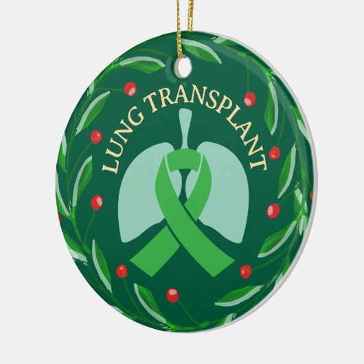 Ontvanger van longtransplantatie aangepaste kerst keramisch ornament (Links)