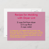 Ontvanger voor het Briefkaart met droger pluis (Voorkant / Achterkant)