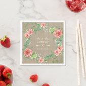 Ontvanger Vrijgezellenfeest Boho Wreath Floral Servetten (Insitu)