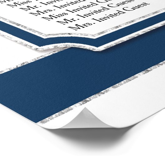 Ontvanger zeeslagkaart marineblauw hydrangea moder poster (Hoek)