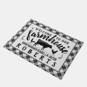 Ontvanger Zwarte Buffalo-cheque speldenkoe Deurmat (Schuin)