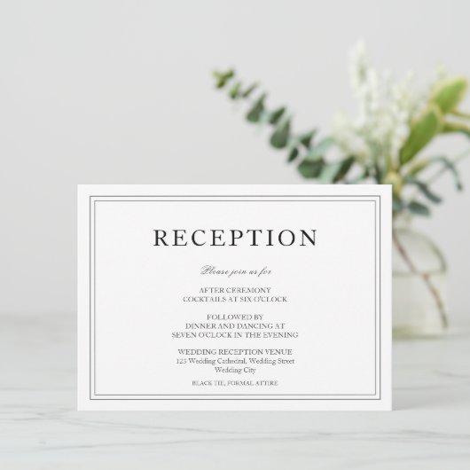 Ontvanging van bruine en zwarte bruiloft informatiekaartje (Staand voorkant)