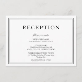 Ontvanging van bruine en zwarte bruiloft informatiekaartje