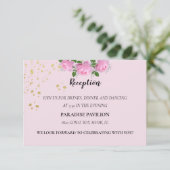 Ontvanging van de gefragmenteerde roze rozen wedde informatiekaartje (Staand voorkant)