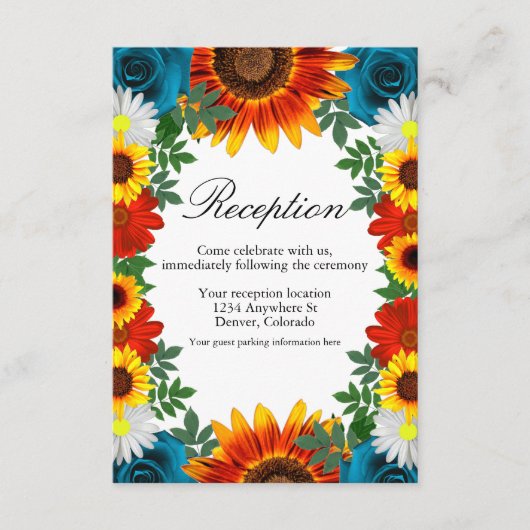 Ontvanging van grasbloemen op de achtertuin informatiekaartje (Voorkant)