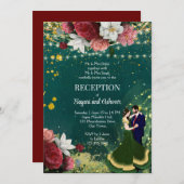 Ontvanging van het groene glitter dansende koppel kaart (Voorkant / Achterkant)