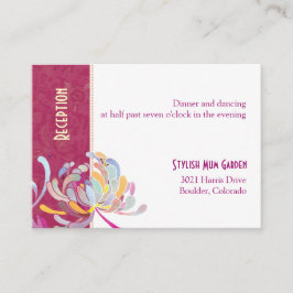 Ontvanging van het huwelijk met Fuchsia Floral of  Informatiekaartje