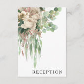 Ontvanging van het zwarte Floral Peonies Wedding Informatiekaartje (Voorkant)