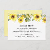 Ontvanging van waterverven voor zonnebloembruiloft informatiekaartje (Voorkant / Achterkant)