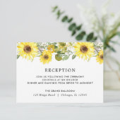 Ontvanging van waterverven voor zonnebloembruiloft informatiekaartje (Staand voorkant)