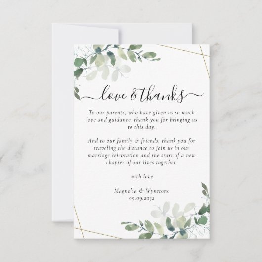 Ontvangingstabel voor eBay-huwelijk - Bedankt voor (Voorkant)