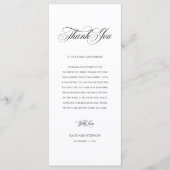 Ontvangingstabel voor legante bruiloft - Bedankt v Menu (Voorkant)
