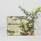 Ontvangingsuitnodiging, geelzangvederkooi informatiekaartje (Staand voorkant)