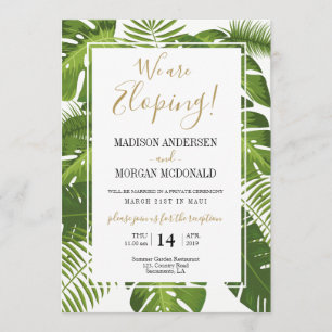 Ontvangingsuitnodiging voor Tropical Elopement Kaart