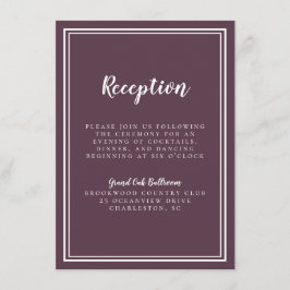 Ontvangingsweddenschap Classic Paars White Simple Informatiekaartje