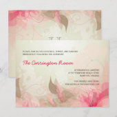 Ontvangkaart Abstracte Floral Wedding-uitnodiginge Kaart (Voorkant / Achterkant)