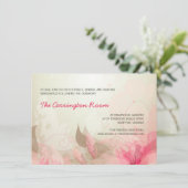 Ontvangkaart Abstracte Floral Wedding-uitnodiginge Kaart (Staand voorkant)