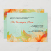 Ontvangkaart Abstracte Floral Wedding-uitnodiginge Kaart (Voorkant / Achterkant)