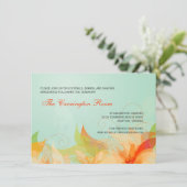 Ontvangkaart Abstracte Floral Wedding-uitnodiginge Kaart (Staand voorkant)