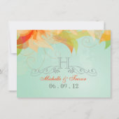 Ontvangkaart Abstracte Floral Wedding-uitnodiginge Kaart (Achterkant)