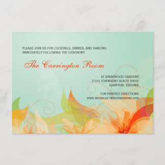 Ontvangkaart Abstracte Floral Wedding-uitnodiginge Kaart