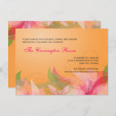 Ontvangkaart Abstracte Floral Wedding-uitnodiginge Kaart (Voorkant / Achterkant)