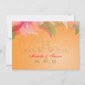 Ontvangkaart Abstracte Floral Wedding-uitnodiginge Kaart (Achterkant)