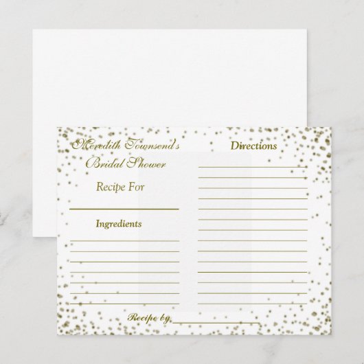 Ontvangkaart | GoudConfetti Uitnodiging Briefkaart (Voorkant / Achterkant)