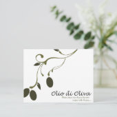 Ontvangkaart voor olijfolie briefkaart (Staand voorkant)