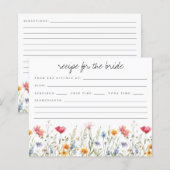 Ontvangkaart voor Vrijgezellenfeest van wilde bloe (Voorkant / Achterkant)