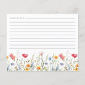 Ontvangkaart voor Vrijgezellenfeest van wilde bloe (Achterkant)