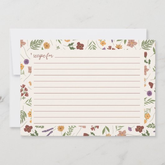 Ontvangkaart voor Vrijgezellenfeest van wilde bloe Bedankkaart (Voorkant)