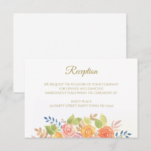 Ontvangkart Rose Bouquet Kaart (Voorkant / Achterkant)