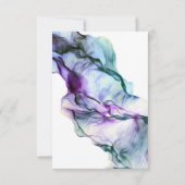 ONTVANGST | Abstract Waterverf Inkt Teal Indigo Kaart (Achterkant)