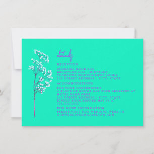 Ontvangst Accommodatie Neon Blauwe Trouw Details Kaart
