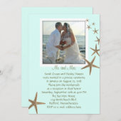 Ontvangst Alleen Blauwe Zeester Trouw Aankondiging (Voorkant / Achterkant)