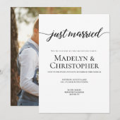 Ontvangst alleen bruiloft foto Net getrouwd Kaart (Voorkant / Achterkant)